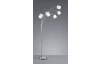 Stojaca lampa Tommy, 5 svietidiel, matný nikel/biela látka