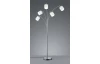 Stojaca lampa Tommy, 5 svietidiel, matný nikel/biela látka