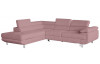 Rohová sedacia súprava Lotos, ružová tkanina, ľavý roh