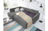 Rohová sedačka na trvalé spanie Island,  šedá látka, ľavý roh