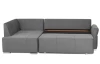 Rohová sedačka na trvalé spanie Island,  šedá látka, ľavý roh