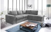 Rohová sedacia súprava Eddi, stredne šedá látka, pravý roh