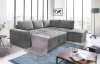 Rohová sedacia súprava Eddi, stredne šedá látka, pravý roh