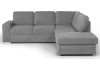 Rohová sedacia súprava Eddi, stredne šedá látka, pravý roh