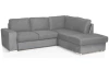 Rohová sedacia súprava Eddi, stredne šedá látka, pravý roh