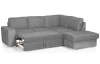 Rohová sedacia súprava Eddi, stredne šedá látka, pravý roh