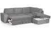 Rohová sedacia súprava Eddi, stredne šedá látka, pravý roh