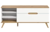 Televizna skrinka Scandi, biela/dub nox