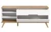 Televizna skrinka Scandi, biela/dub nox