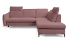 Rohová sedacia súprava Glow, tmavo ružová látka, pravý roh