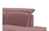 Rohová sedacia súprava Glow, tmavo ružová látka, pravý roh