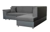 Rohová sedacia súprava Bernett, antracitová ekokoža/sivá látka, pravý roh