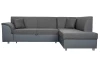 Rohová sedacia súprava Bernett, antracitová ekokoža/sivá látka, pravý roh