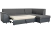 Rohová sedacia súprava Bernett, antracitová ekokoža/sivá látka, pravý roh