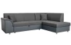 Rohová sedacia súprava Bernett, antracitová ekokoža/sivá látka, pravý roh