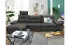 Rohová sedačka Madeira 1B, tmavá šedá látka,ľavý roh
