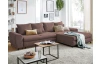 Rohová sedacia súprava Yoko, hnedá látka