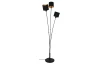 Stojaca lampa Tommy, 3 svietidlá, čierna/zlatá