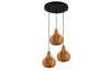 Závesné stropné osvetlenie Sprout, ratan, 3svietidlá