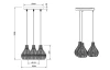 Závesné stropné osvetlenie Sprout, ratan, 3svietidlá