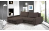 Rohová sedacia súprava Kevin, tmavo hnedá látka,ľavý roh