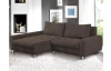 Rohová sedacia súprava Kevin, tmavo hnedá látka,ľavý roh