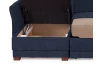 Rohová sedacia súprava Harris,  námornícka modrá látka, ľavý roh
