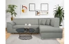 Rohová sedacia súprava Bernett,  svetlo šedá tkanina, pravý roh