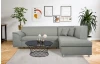 Rohová sedacia súprava Bernett,  svetlo šedá tkanina, pravý roh