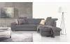 Rohová sedacia súprava Aldon, šedá tkanina, pravý roh
