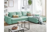 Rohová sedacia súprava Yoko, mentolovo zelená látka