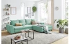 Rohová sedacia súprava Yoko, mentolovo zelená látka