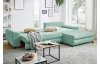 Rohová sedacia súprava Yoko, mentolovo zelená látka
