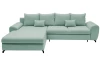 Rohová sedacia súprava Yoko, mentolovo zelená látka