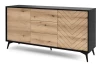 Široká komoda so zásuvkami Diamond, čierna/dub