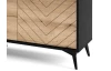 Široká komoda so zásuvkami Diamond, čierna/dub