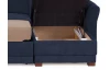 Rohová sedacia súprava Harris, námornícka modrá látka, pravý roh