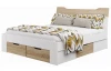 Posteľ s úložnými zásuvkami Asko 180x200 cm, biela/dub sonoma