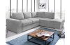 Rohová sedacia súprava Eddi, svetlo šedá látka, pravý roh