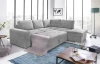Rohová sedacia súprava Eddi, svetlo šedá látka, pravý roh