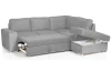 Rohová sedacia súprava Eddi, svetlo šedá látka, pravý roh