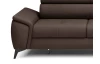 Rohová sedacia súprava Mocca, čokoládovo hnedá koža, pravý roh