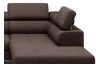 Rohová sedacia súprava Mocca, čokoládovo hnedá koža, pravý roh