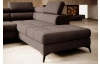 Rohová sedacia súprava Mocca, čokoládovo hnedá koža, pravý roh
