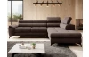 Rohová sedacia súprava Mocca, čokoládovo hnedá koža, pravý roh
