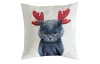 Vianočný dekoračný vankúšik Mačka so sobími parohmi