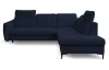 Rohová sedacia súprava Glow, námornícka modrá látka, pravý roh