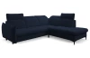 Rohová sedacia súprava Glow, námornícka modrá látka, pravý roh