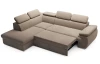 Rohová sedacia súprava Viera, svetlo hnedá látka, ľavý roh
