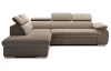 Rohová sedacia súprava Viera, svetlo hnedá látka, ľavý roh